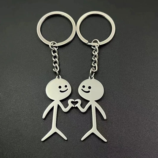 Half My Heart – Stick Figure Couples Keychain Set